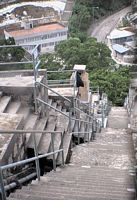 downstairs